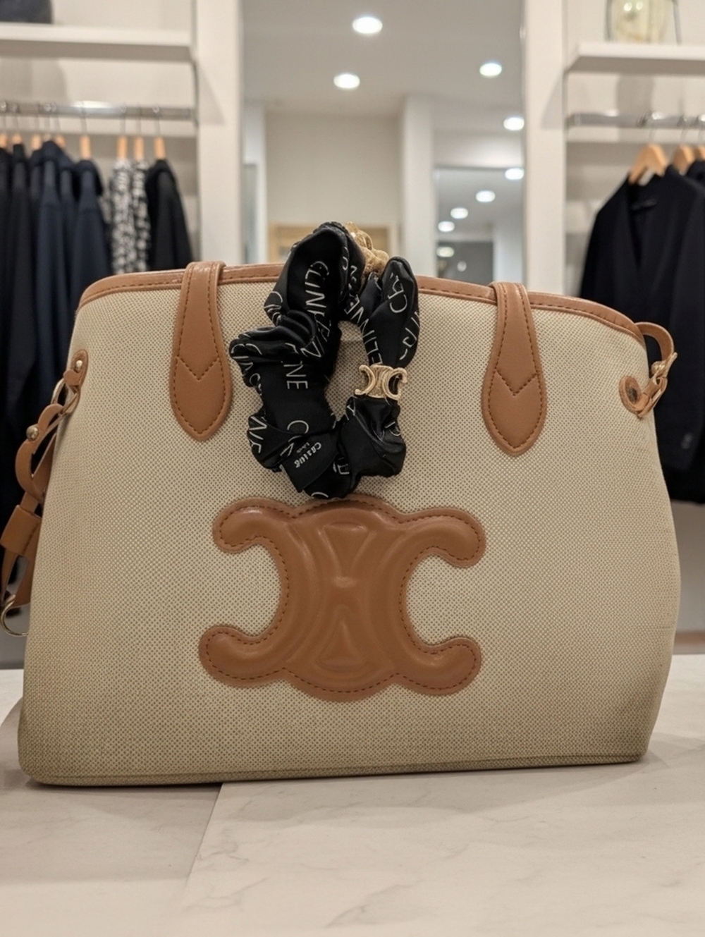 Celine Scrunchie and 14" Tote NEW